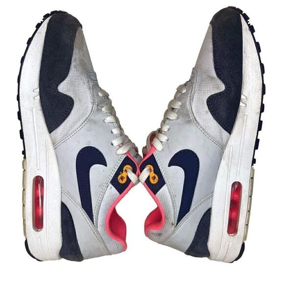 Nike Wmns Air Max 1 Size 7.5 White Navy Pink Womens Running Shoes Sneakers 31998 - Picture 5 of 8